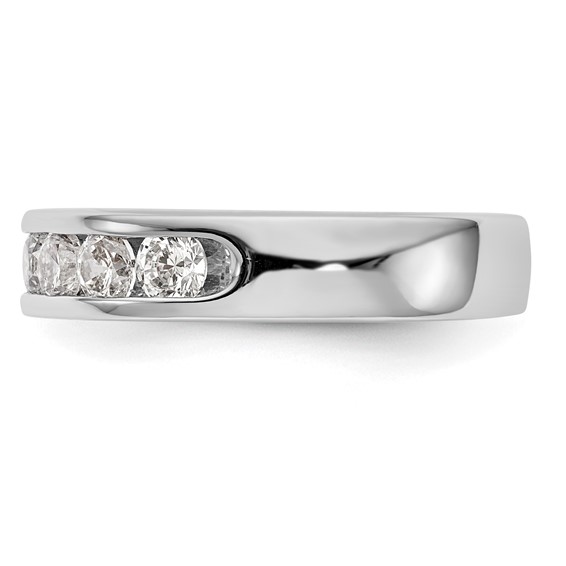 14k White Gold 7-Stone (Holds 7-3.3mm Round) Open Channel Band Mounting