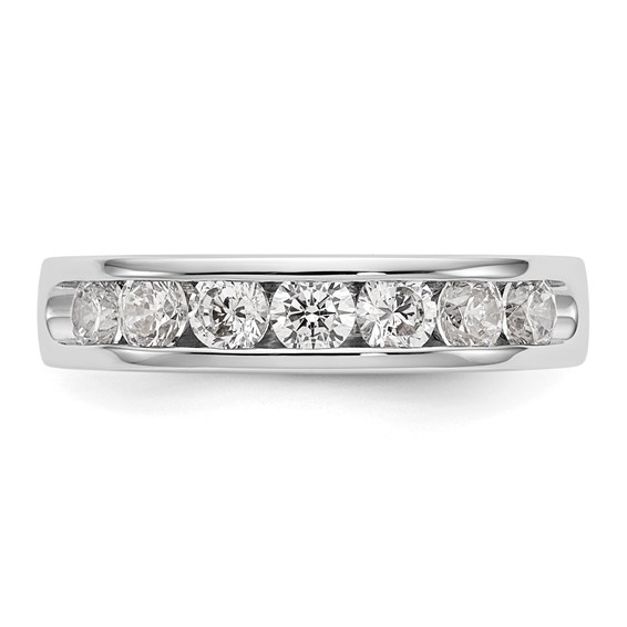 14k White Gold 7-Stone (Holds 7-3.3mm Round) Open Channel Band Mounting