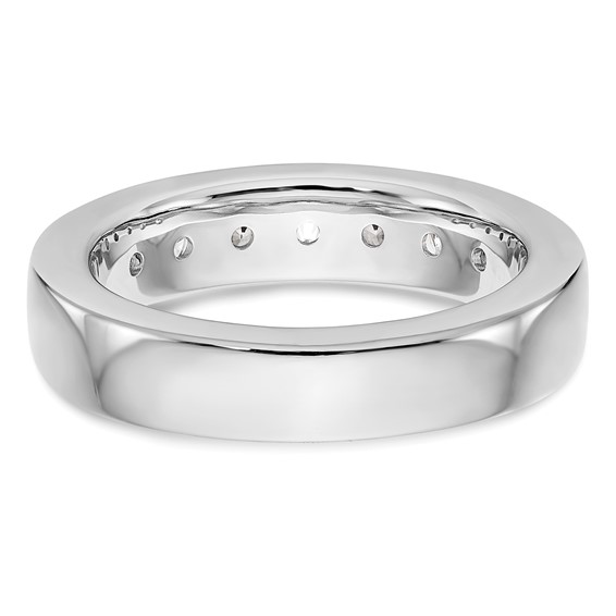 14k White Gold 7-Stone (Holds 7-3.3mm Round) Open Channel Band Mounting