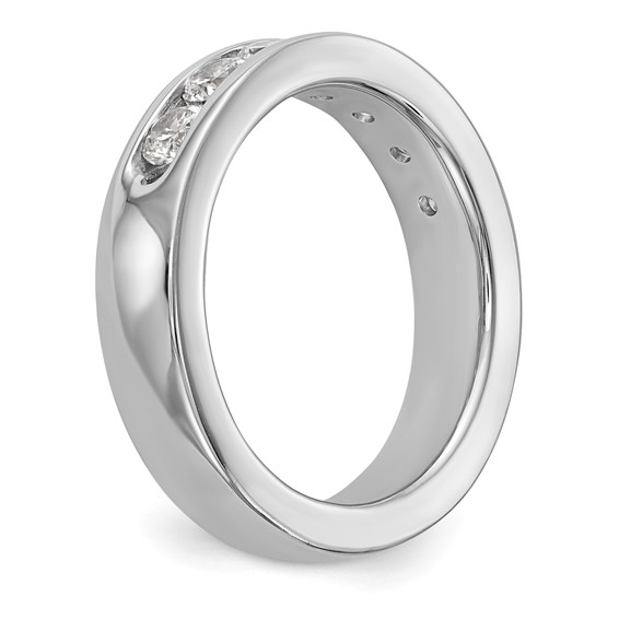 14k White Gold 7-Stone (Holds 7-3.3mm Round) Open Channel Band Mounting