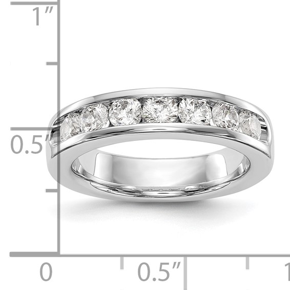 14k White Gold 7-Stone (Holds 7-3.3mm Round) Open Channel Band Mounting