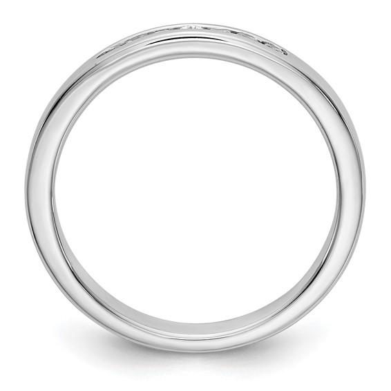 14k White Gold 7-Stone (Holds 7-1.6mm Round) Channel Band Mounting (Closed)