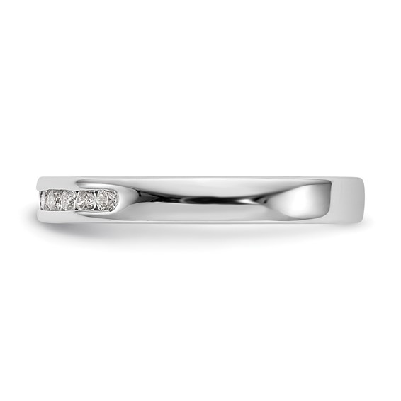 14k White Gold 7-Stone (Holds 7-1.6mm Round) Channel Band Mounting (Closed)