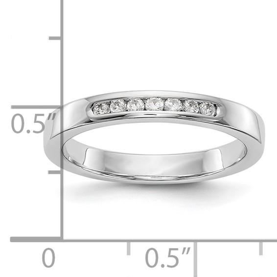 14k White Gold 7-Stone (Holds 7-1.6mm Round) Channel Band Mounting (Closed)