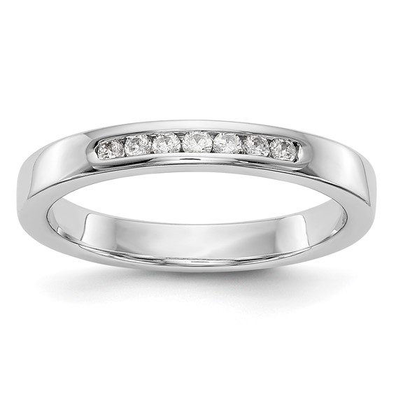 14k White Gold 7-Stone (Holds 7-1.6mm Round) Channel Band Mounting (Closed)