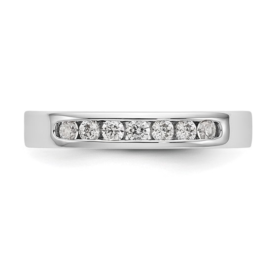 14k White Gold 7-Stone (Holds 7-2.1mm Round) Channel Band Mounting (Closed)