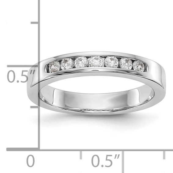 14k White Gold 7-Stone (Holds 7-2.1mm Round) Channel Band Mounting (Closed)