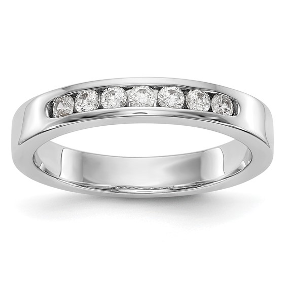 14k White Gold 7-Stone (Holds 7-2.1mm Round) Channel Band Mounting (Closed)