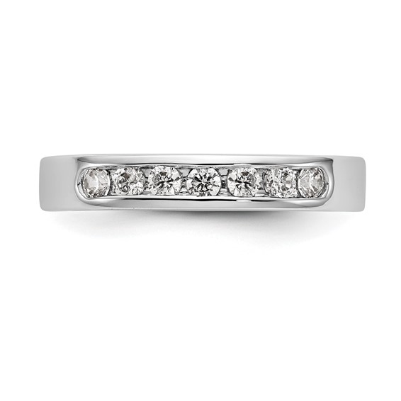 14k White Gold 7-Stone (Holds 7-2.3mm Round) Channel Band Mounting (Closed)