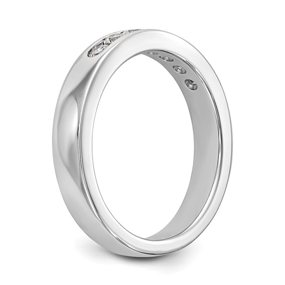 14k White Gold 7-Stone (Holds 7-2.3mm Round) Channel Band Mounting (Closed)