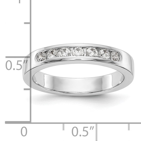 14k White Gold 7-Stone (Holds 7-2.3mm Round) Channel Band Mounting (Closed)