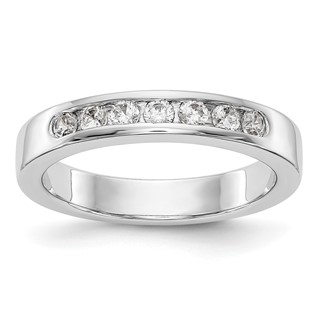 14k White Gold 7-Stone (Holds 7-2.3mm Round) Channel Band Mounting (Closed)