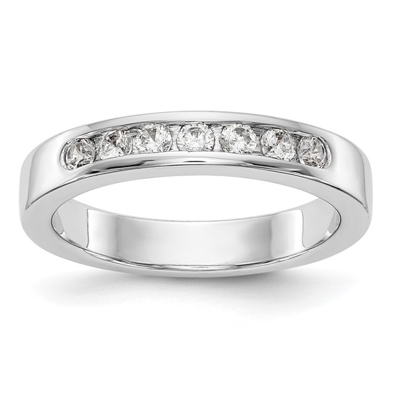 14k White Gold 7-Stone (Holds 7-2.3mm Round) Channel Band Mounting (Closed)