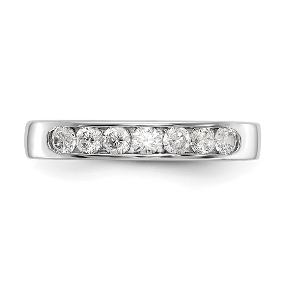 14k White Gold 7-Stone (Holds 7-2.5mm Round) Channel Band Mounting (Closed)