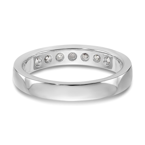 14k White Gold 7-Stone (Holds 7-2.5mm Round) Channel Band Mounting (Closed)