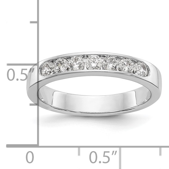 14k White Gold 7-Stone (Holds 7-2.5mm Round) Channel Band Mounting (Closed)