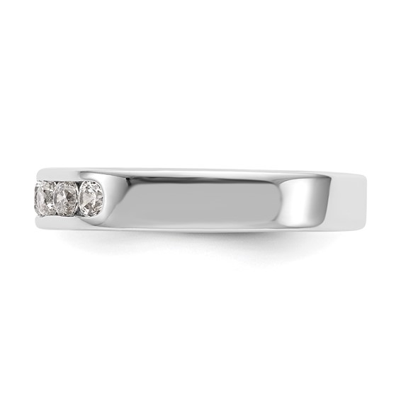 14k White Gold 7-Stone (Holds 7-2.6mm Round) Channel Band Mounting (Closed)