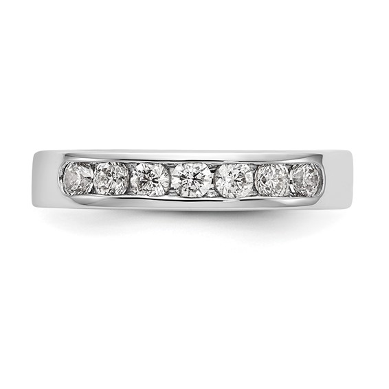 14k White Gold 7-Stone (Holds 7-2.6mm Round) Channel Band Mounting (Closed)