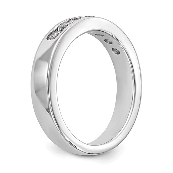 14k White Gold 7-Stone (Holds 7-2.6mm Round) Channel Band Mounting (Closed)