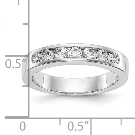 14k White Gold 7-Stone (Holds 7-2.6mm Round) Channel Band Mounting (Closed)