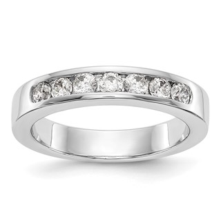 14k White Gold 7-Stone (Holds 7-2.6mm Round) Channel Band Mounting (Closed)