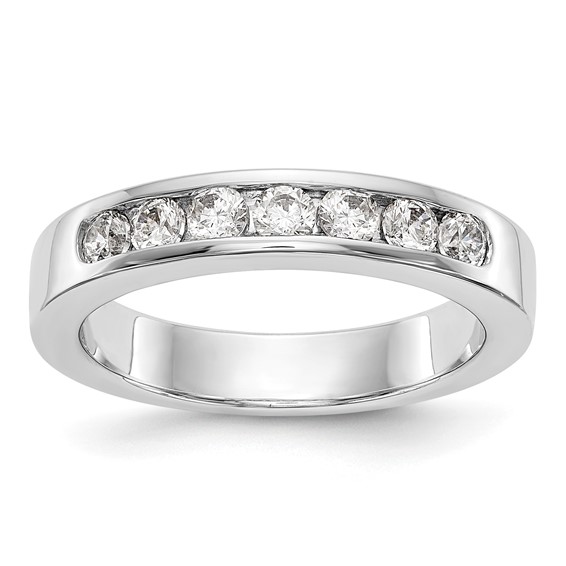 14k White Gold 7-Stone (Holds 7-2.6mm Round) Channel Band Mounting (Closed)