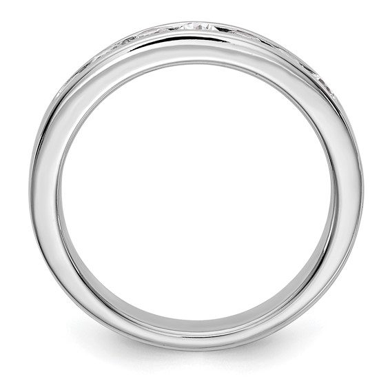 14k White Gold 7-Stone (Holds 7-2.8mm Round) Channel Band Mounting (Closed)