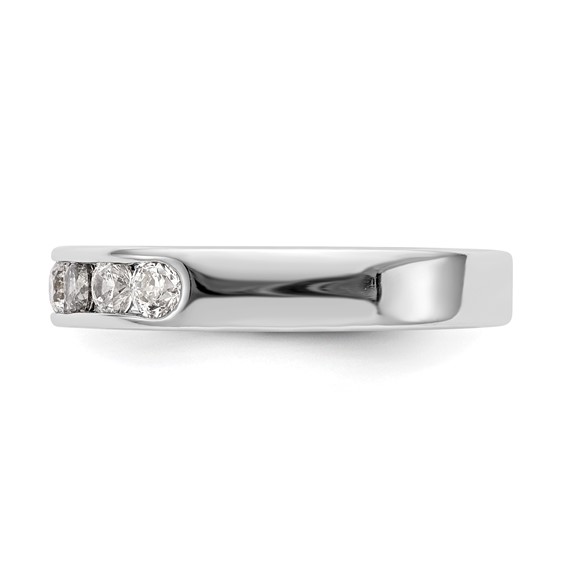 14k White Gold 7-Stone (Holds 7-2.8mm Round) Channel Band Mounting (Closed)