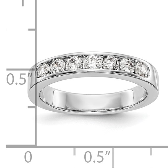 14k White Gold 7-Stone (Holds 7-2.8mm Round) Channel Band Mounting (Closed)
