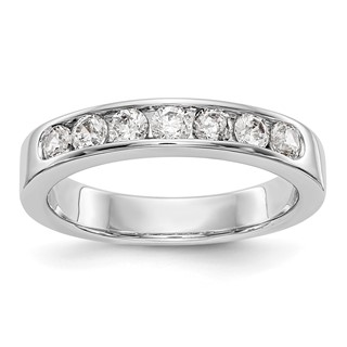 14k White Gold 7-Stone (Holds 7-2.8mm Round) Channel Band Mounting (Closed)