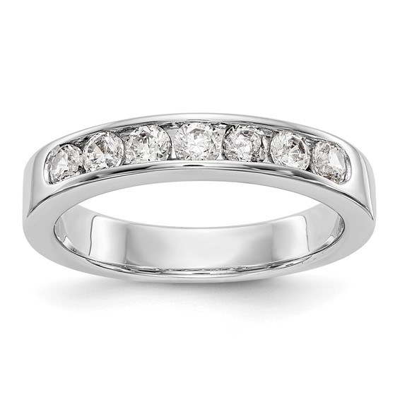 14k White Gold 7-Stone (Holds 7-2.8mm Round) Channel Band Mounting (Closed)