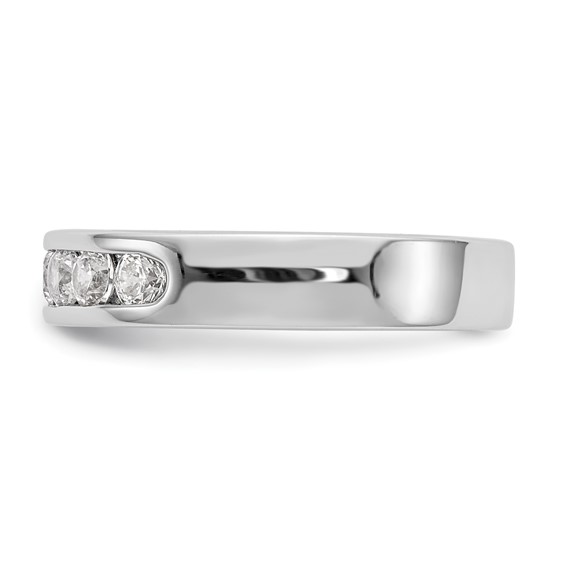14k White Gold 7-Stone (Holds 7-2.9mm Round) Channel Band Mounting (Closed)