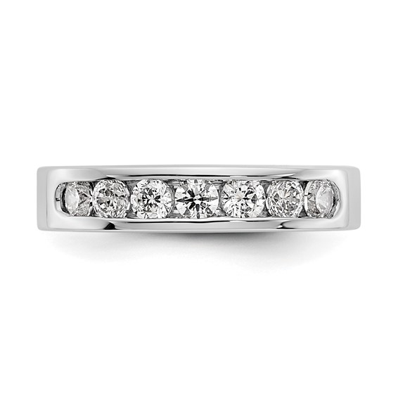 14k White Gold 7-Stone (Holds 7-2.9mm Round) Channel Band Mounting (Closed)