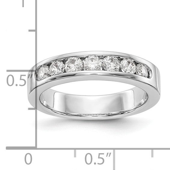 14k White Gold 7-Stone (Holds 7-2.9mm Round) Channel Band Mounting (Closed)