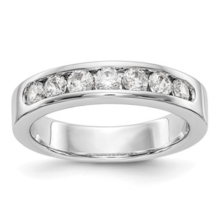 14k White Gold 7-Stone (Holds 7-2.9mm Round) Channel Band Mounting (Closed)