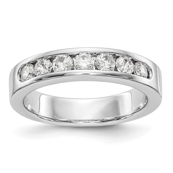 14k White Gold 7-Stone (Holds 7-2.9mm Round) Channel Band Mounting (Closed)