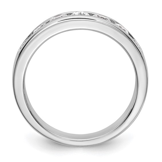14k White Gold 7-Stone (Holds 7-3.1mm Round) Channel Band Mounting (Closed)