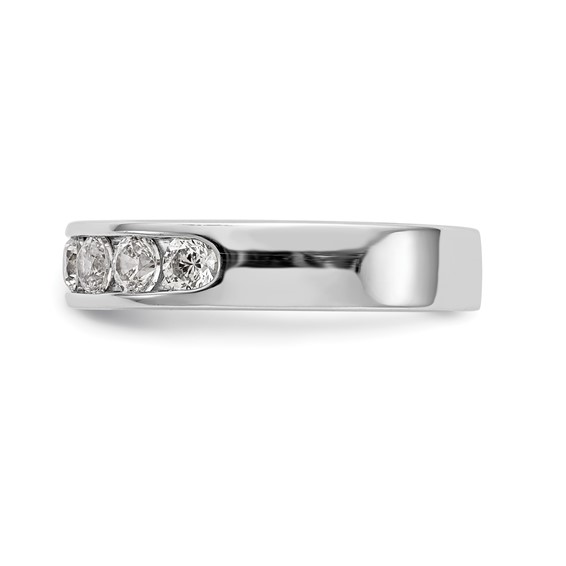 14k White Gold 7-Stone (Holds 7-3.1mm Round) Channel Band Mounting (Closed)