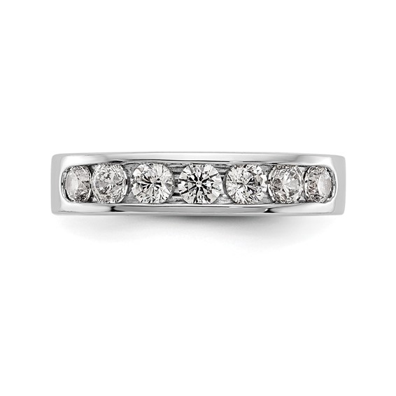 14k White Gold 7-Stone (Holds 7-3.1mm Round) Channel Band Mounting (Closed)