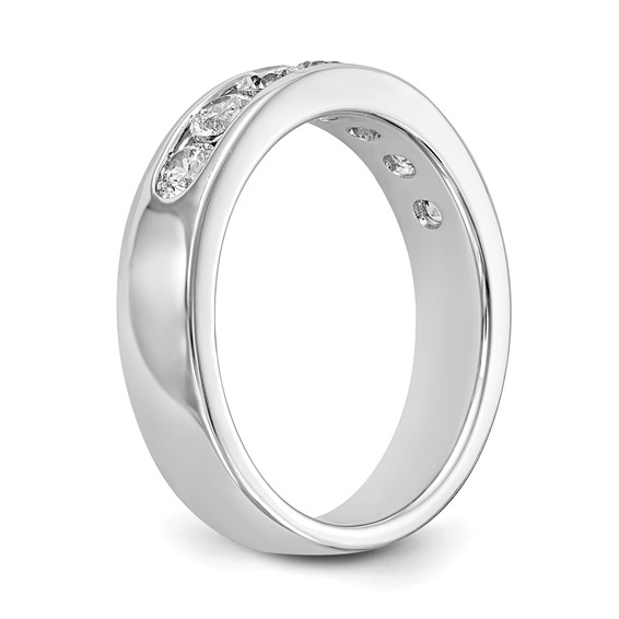 14k White Gold 7-Stone (Holds 7-3.1mm Round) Channel Band Mounting (Closed)