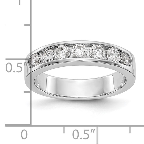 14k White Gold 7-Stone (Holds 7-3.1mm Round) Channel Band Mounting (Closed)