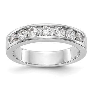 14k White Gold 7-Stone (Holds 7-3.1mm Round) Channel Band Mounting (Closed)