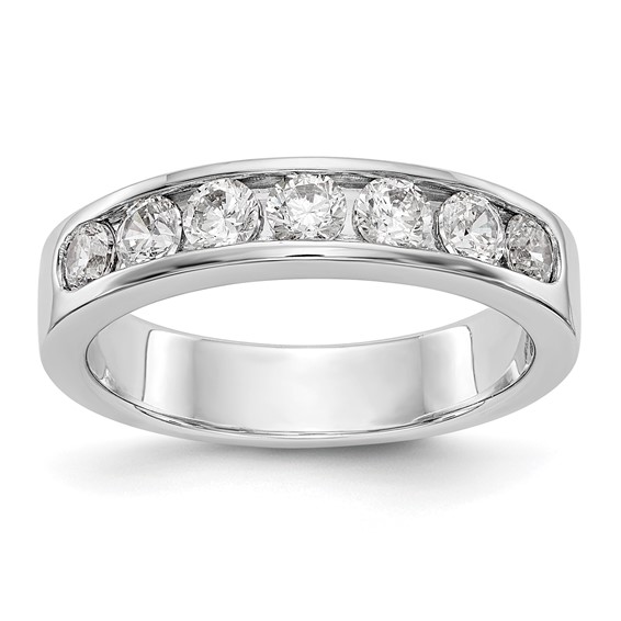 14k White Gold 7-Stone (Holds 7-3.1mm Round) Channel Band Mounting (Closed)