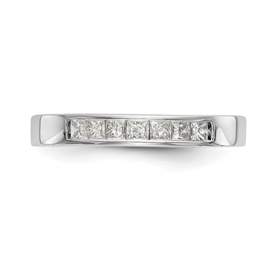 "14K White Gold 7-Stone (Holds 3-2.0, 4-1.9mm Princess) Channel Band Mounting"