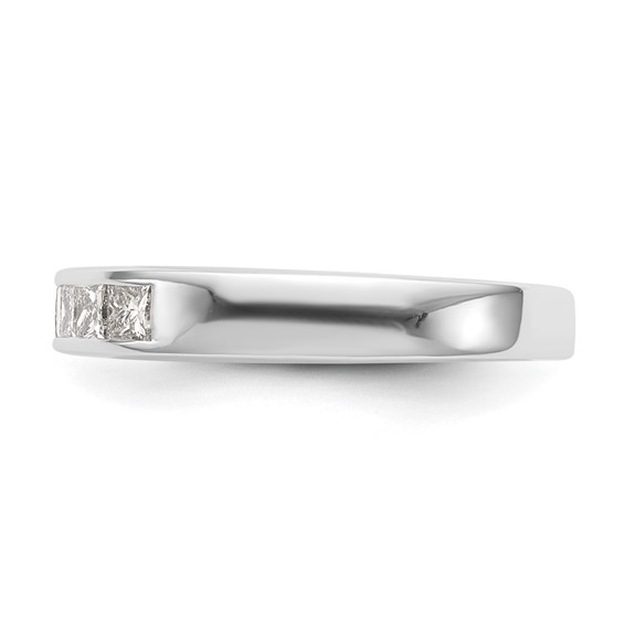 14K White Gold 7-Stone (Holds 7-2.2mm Princess) Channel Band Mounting