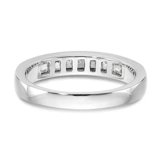 14K White Gold 7-Stone (Holds 7-2.2mm Princess) Channel Band Mounting