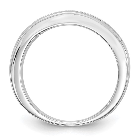 "14K White Gold 7-Stone (Holds 3-2.6, 4-2.5mm Princess) Channel Band Mounting"