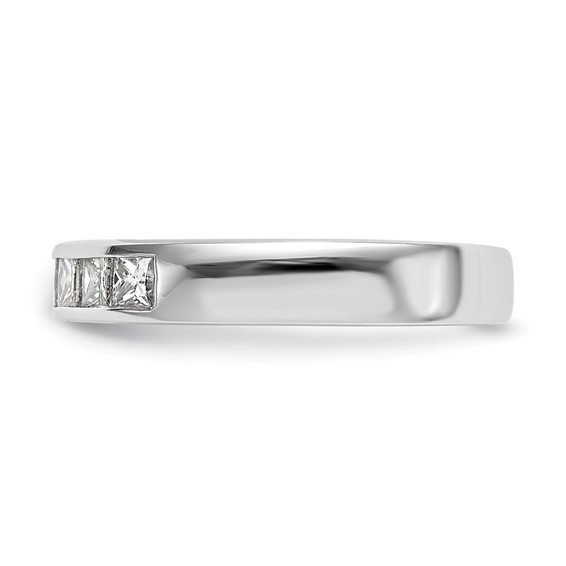 "14K White Gold 7-Stone (Holds 3-2.6, 4-2.5mm Princess) Channel Band Mounting"