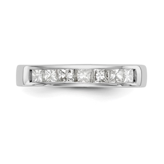 "14K White Gold 7-Stone (Holds 3-2.6, 4-2.5mm Princess) Channel Band Mounting"