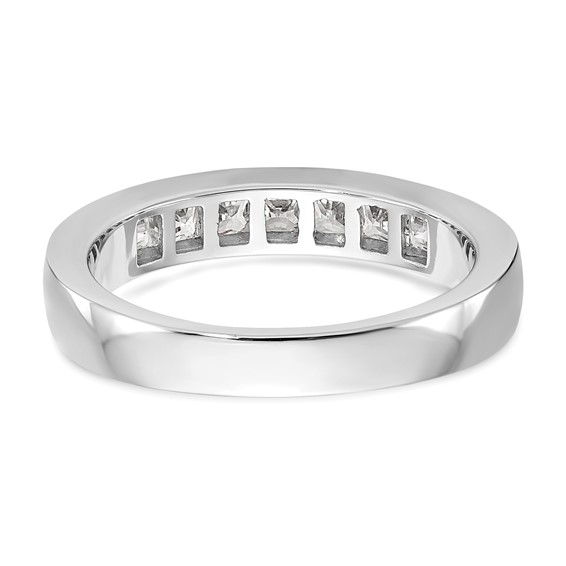 "14K White Gold 7-Stone (Holds 3-2.6, 4-2.5mm Princess) Channel Band Mounting"